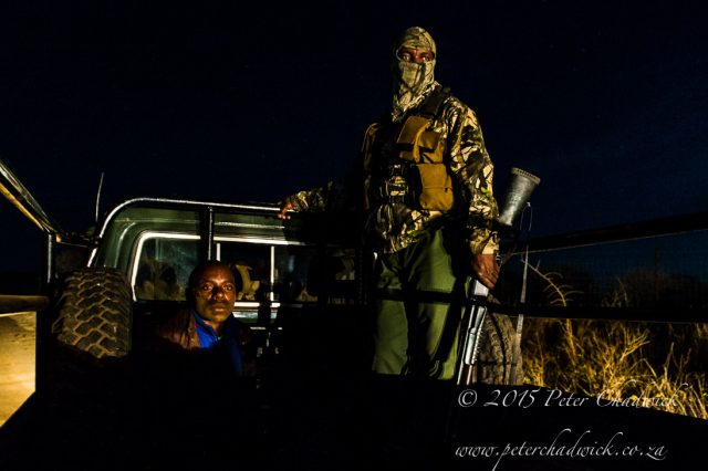 Rhino poaching gang arrest and crime scene, Phinda Private Game Reserve, Zululand, KwaZulu Natal, South Africa
